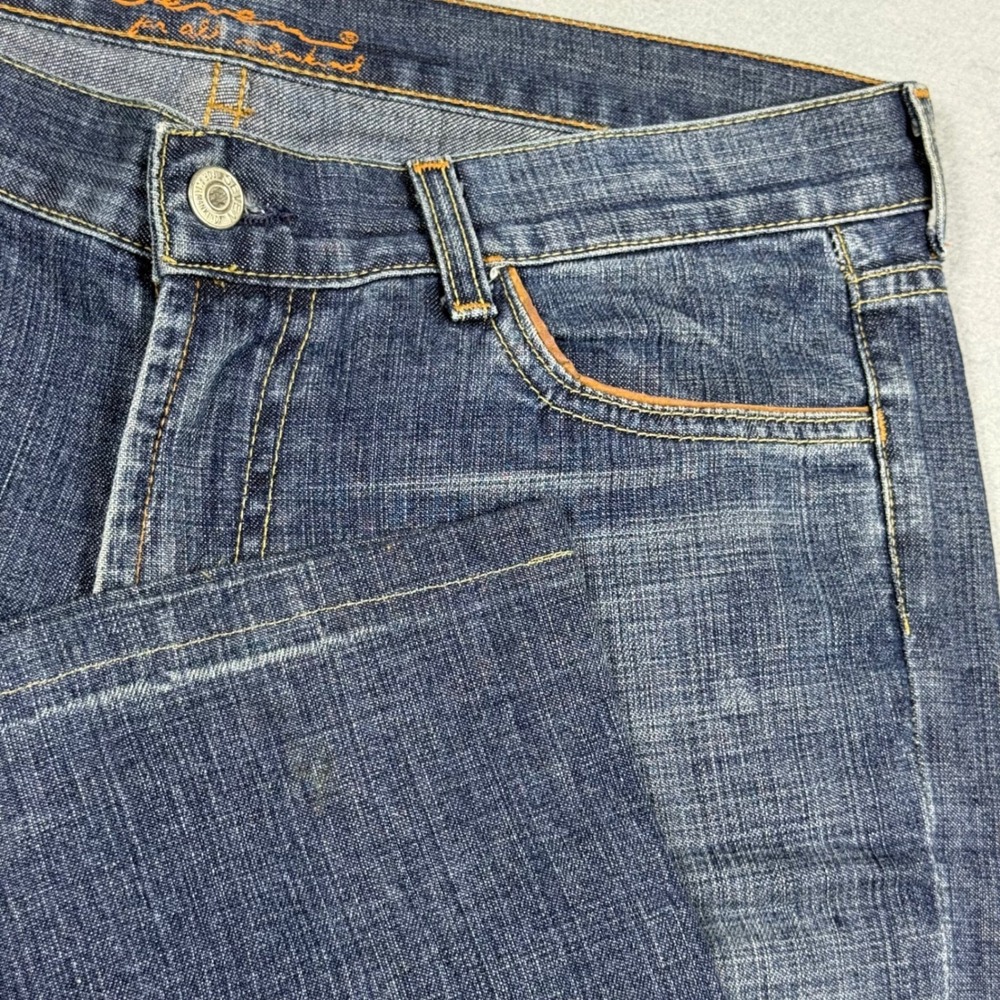 7 For All Mankind Mens Medium Wash Straight Leg Denim Jeans Blue Cotton